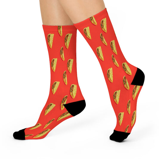 red tortilla pattern Socks