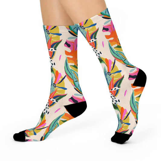 tropical floral socks