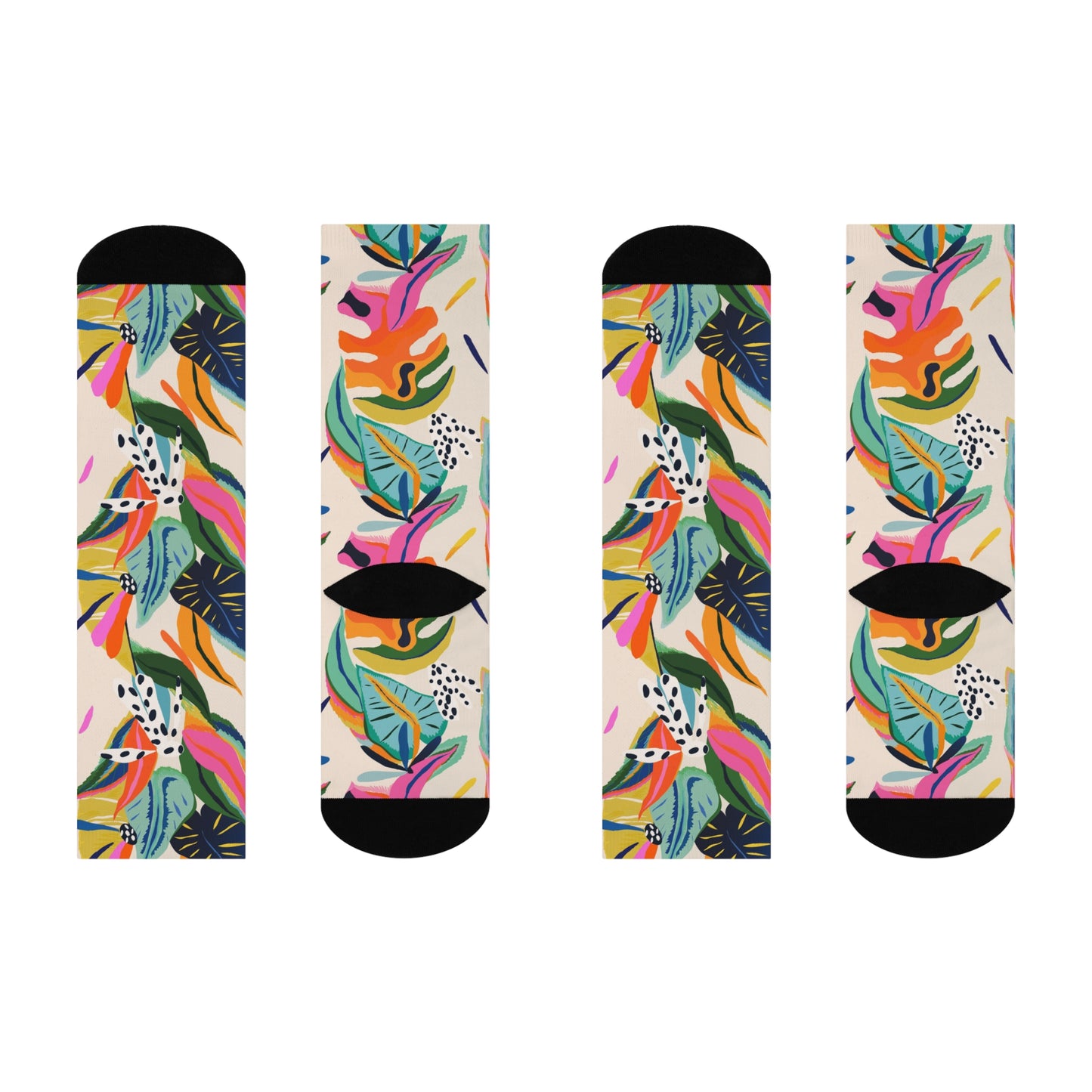 tropical floral socks