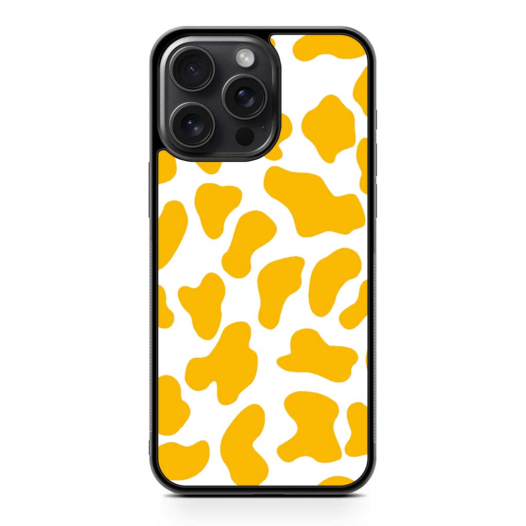Cow Yellow Pattern iPhone 15 Pro Max Case