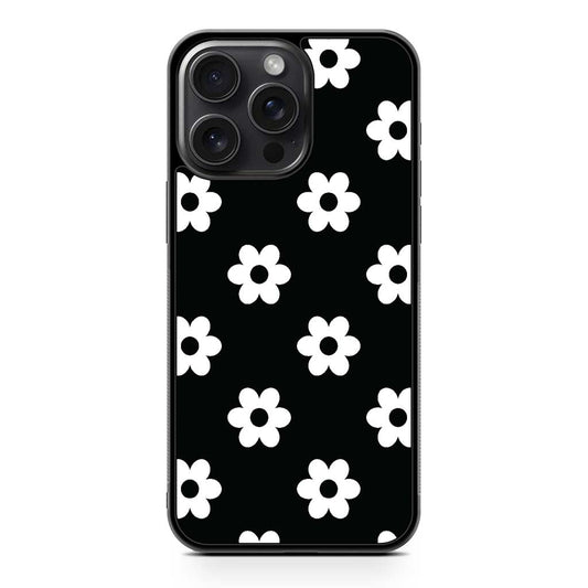 Flower Daisy Black iPhone 15 Pro Max Case