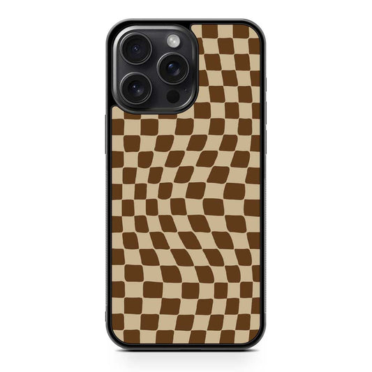 Checkerboard Brown iPhone 15 Pro Max Case