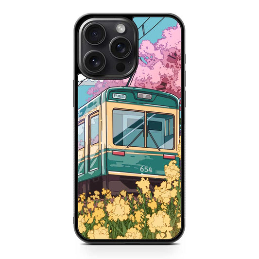 The Japanese Train And The Spring Traveling iPhone 15 Pro Max Case