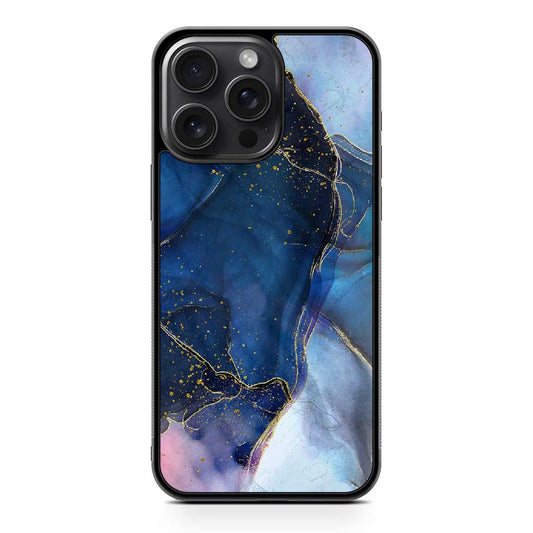 Marble Dark Blue Gold iPhone 15 Pro Max Case