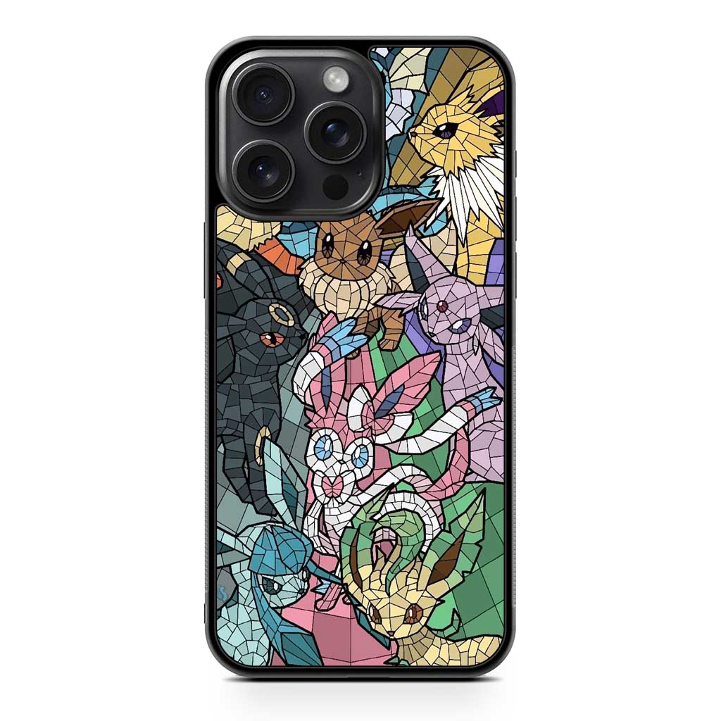 Stained Glass Eevee and Eeveelution iPhone 15 Pro Max Case