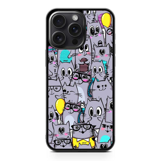 Cat Cute Pattern iPhone 15 Pro Max Case
