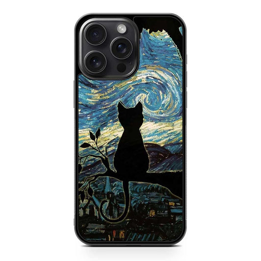 Cat The Starry Night iPhone 15 Pro Max Case