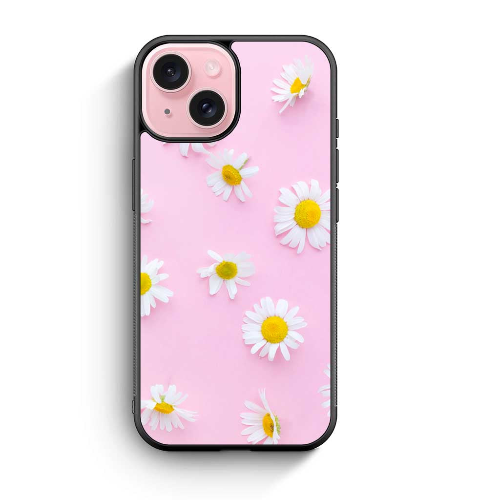 Floral Flower Daisy Pink iPhone 15 Case
