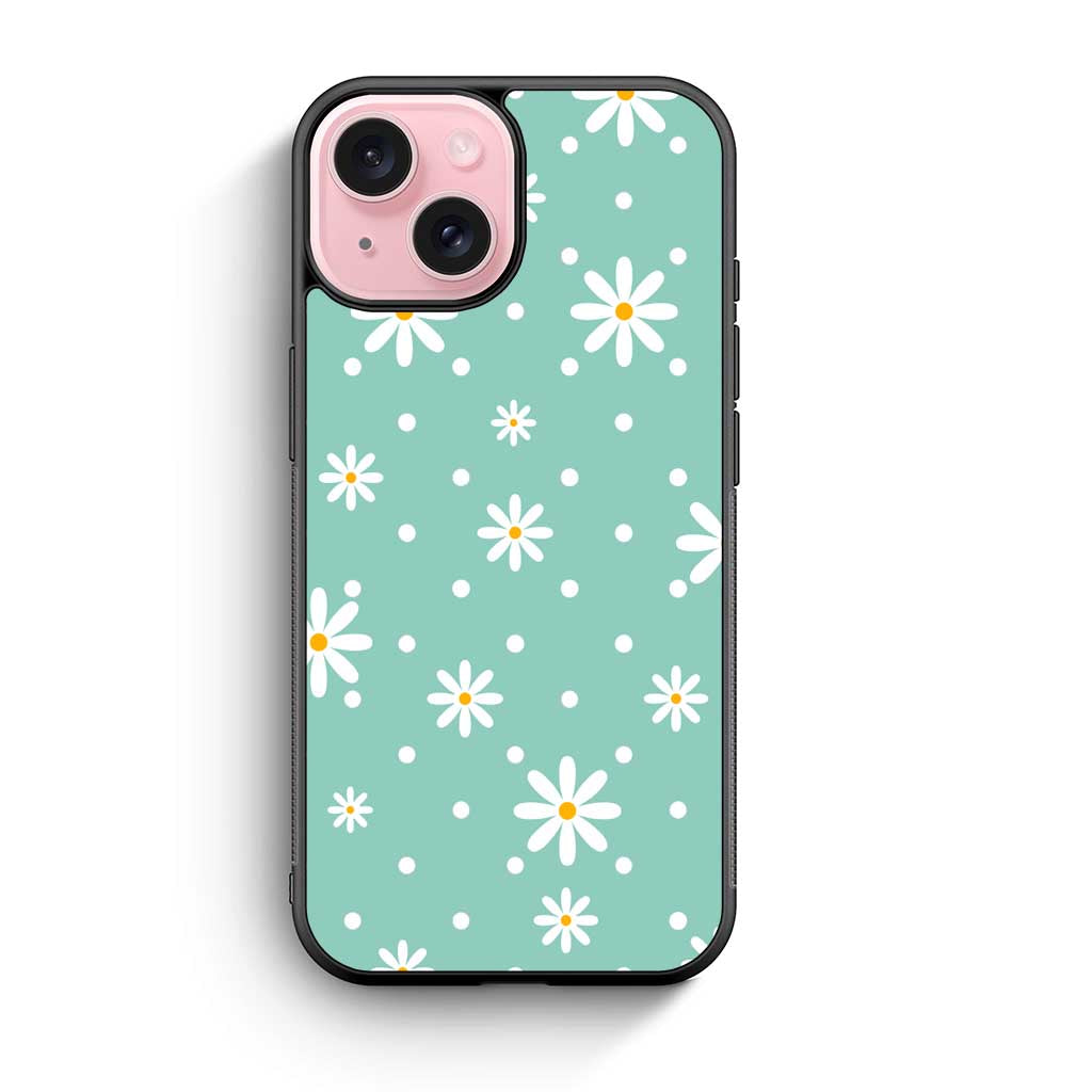 Floral Flower Daisy Green iPhone 15 Case