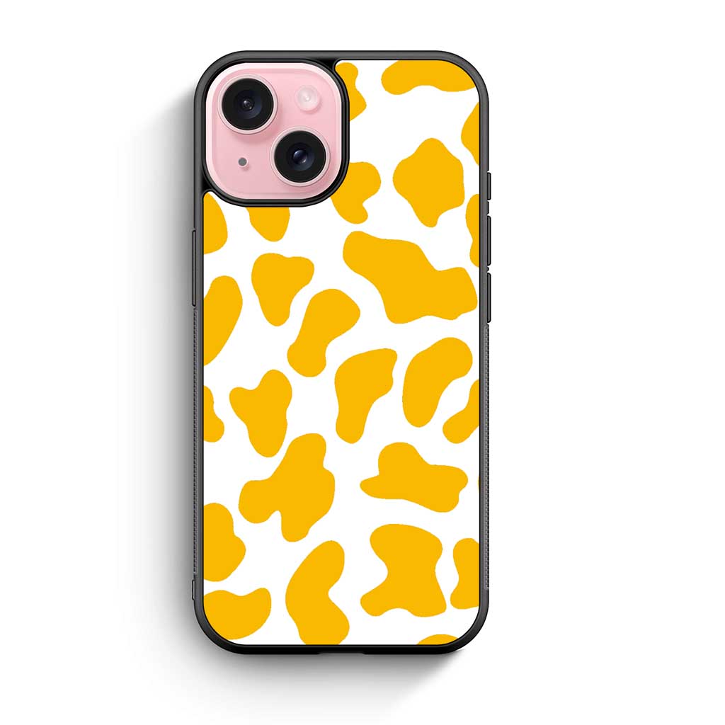 Cow Yellow Pattern iPhone 15 Case