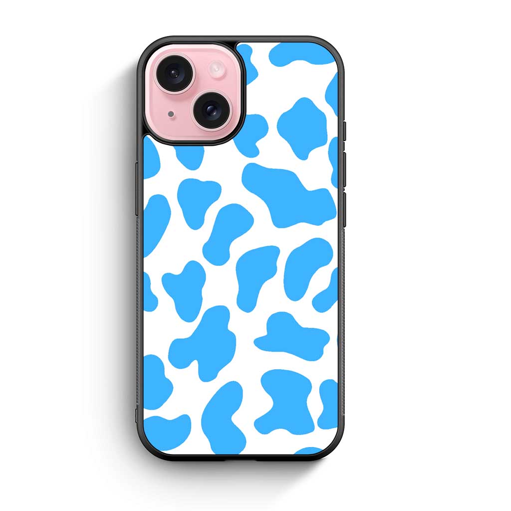 Cow Blue Pattern iPhone 15 Case