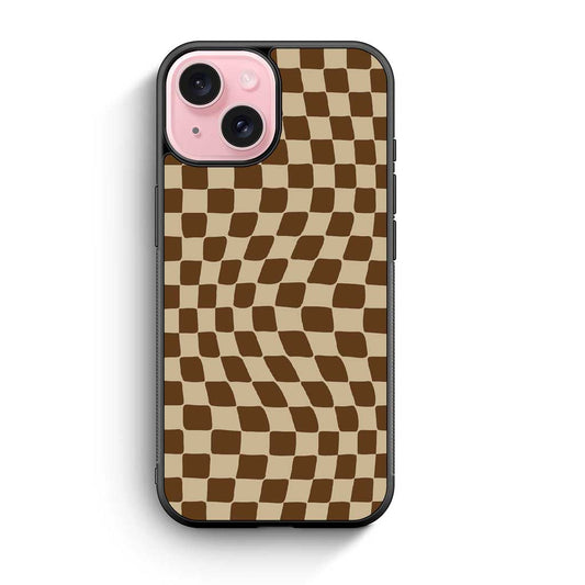 Checkerboard Brown iPhone 15 Case