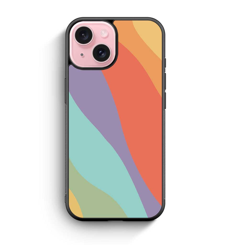 Abstract Wavy Pastel iPhone 15 Case