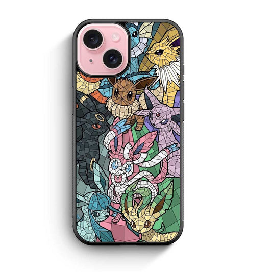Stained Glass Eevee and Eeveelution iPhone 15 Case