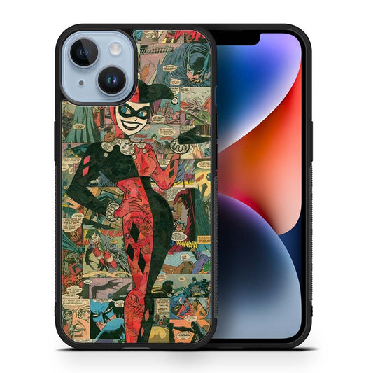 Harley Quinn Comic Pattern iPhone 14 | iPhone 14 Plus | iPhone 14 Pro | iPhone 14 Pro Max Case