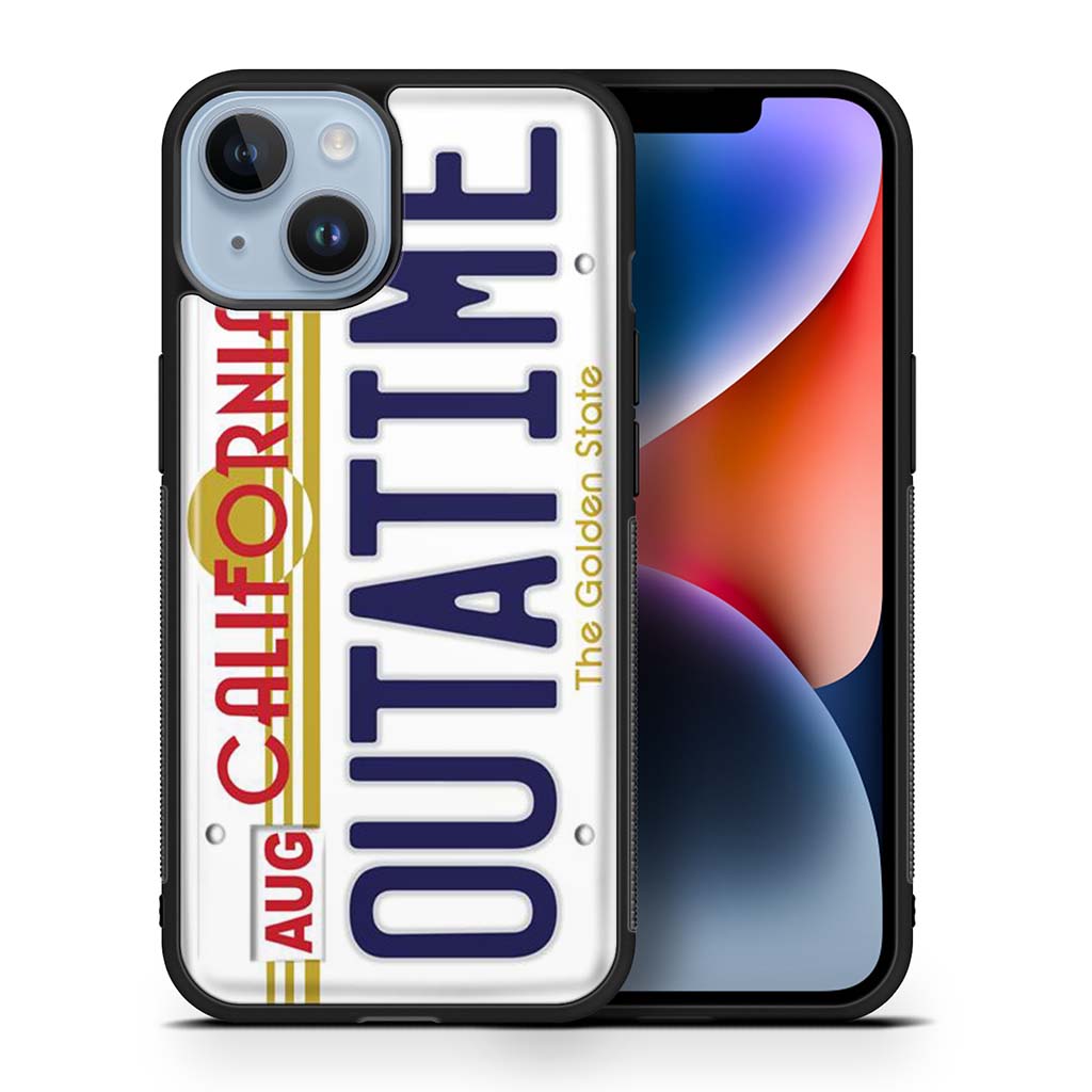 Outatime Back To The Future California License Plate iPhone 14 | iPhone 14 Plus | iPhone 14 Pro | iPhone 14 Pro Max Case