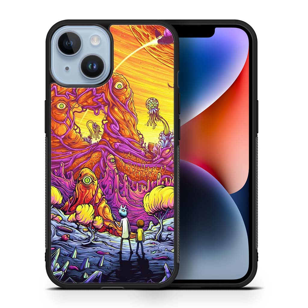 Rick and Morty Fighting Alien iPhone 14 | iPhone 14 Plus | iPhone 14 Pro | iPhone 14 Pro Max Case