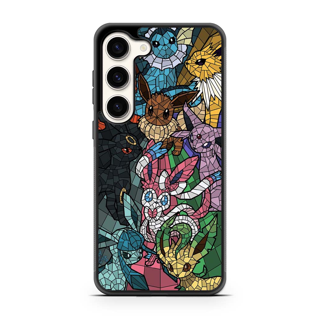 Pokemon in Glass Art Samsung Galaxy S23 | S23 Plus | S23 Ultra | S23 FE